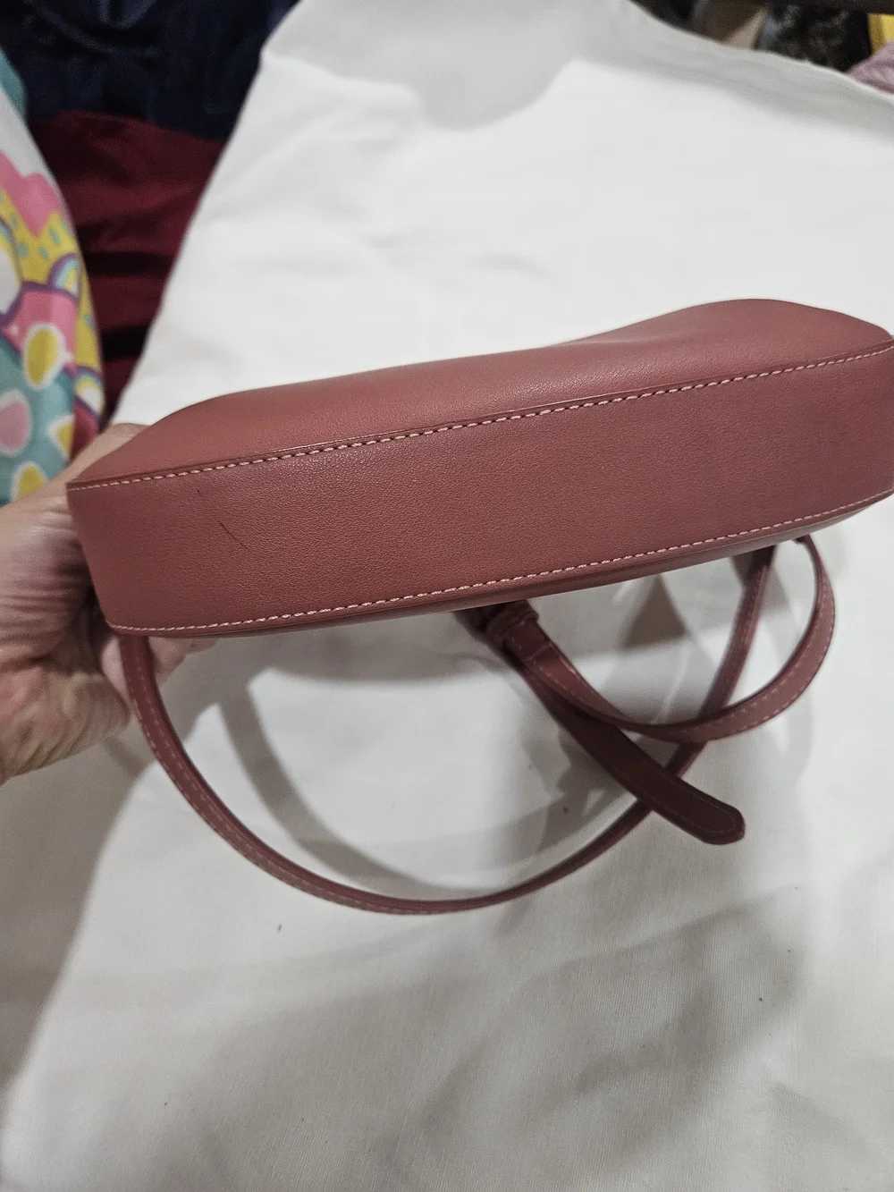 Melie Bianco Pink Leather Crossbody Bag